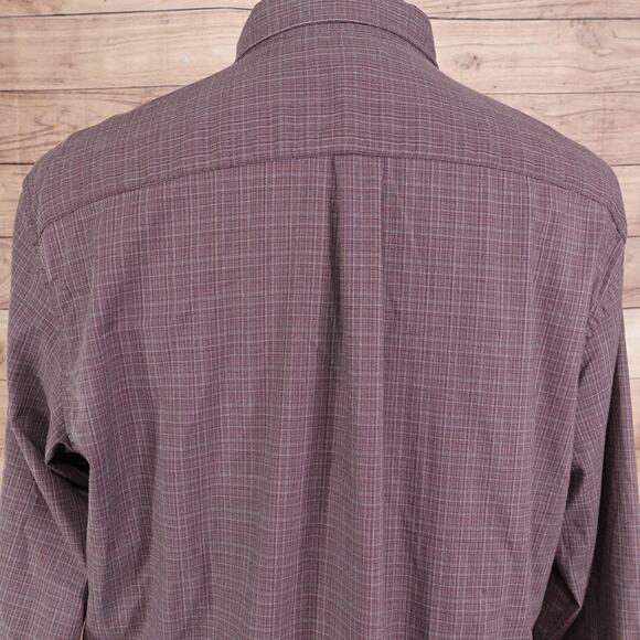 Van Heusen Flex Shirt Mens Large Button Up Long Sleeve Plaid Pocket Casual - Picture 5 of 8